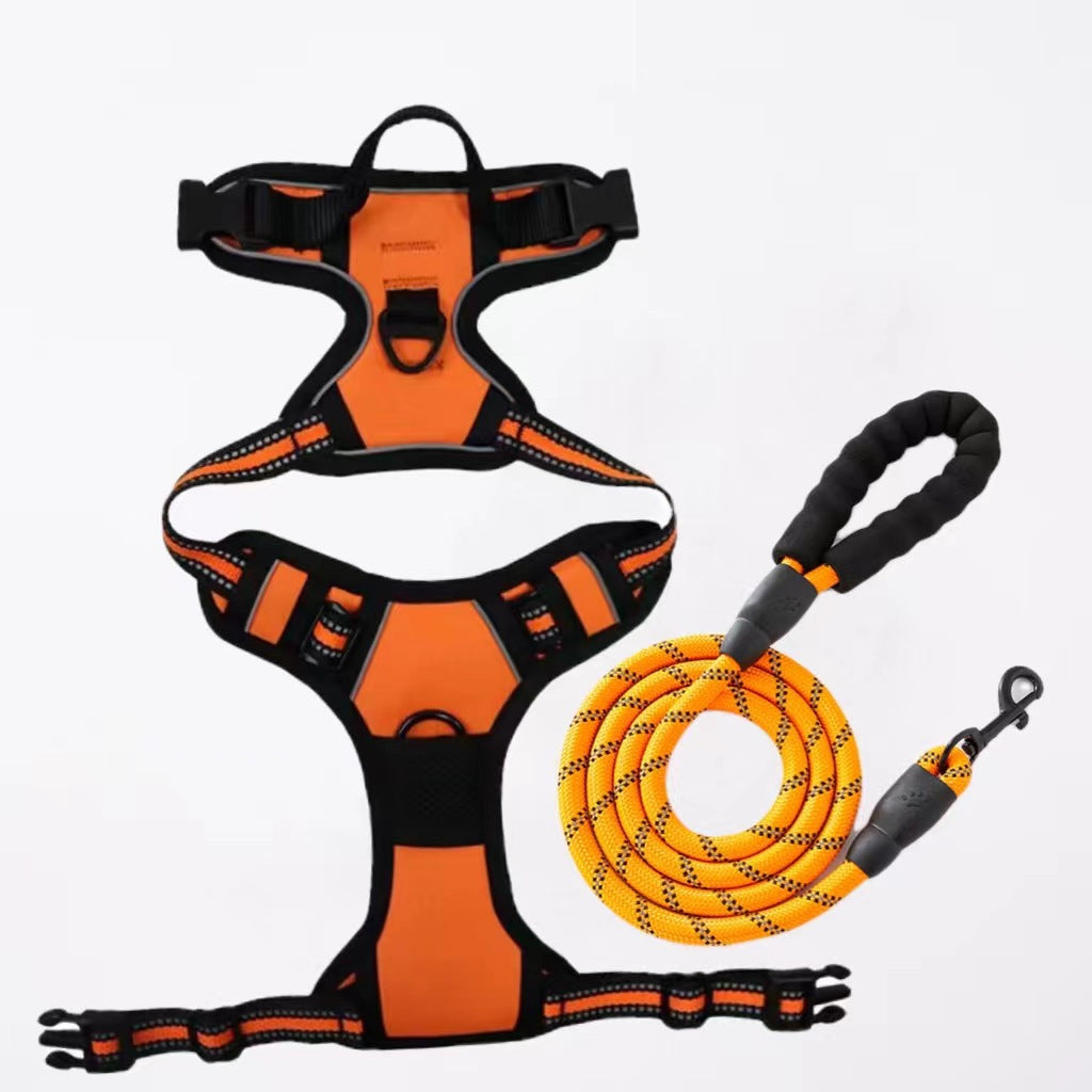 🐶 Nylon Dog Harness with Comfort Chest Support & Control Handle 🐾✨