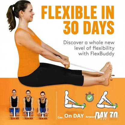 Beech Handle Resistance Band Portable Stretch Stick for Fitness & Yoga