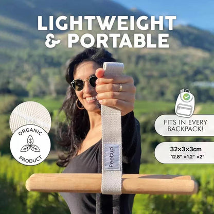 Beech Handle Resistance Band Portable Stretch Stick for Fitness & Yoga