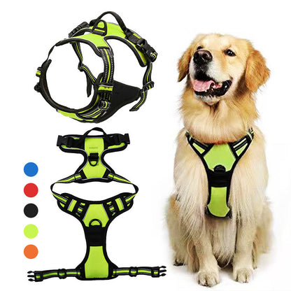 🐶 Nylon Dog Harness with Comfort Chest Support & Control Handle 🐾✨