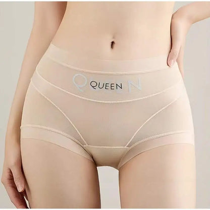 High Waisted Tummy Control Panties for Women Ice Silk Seamless Breathable Underwear Thin Comfortable No Show Briefs Shorts