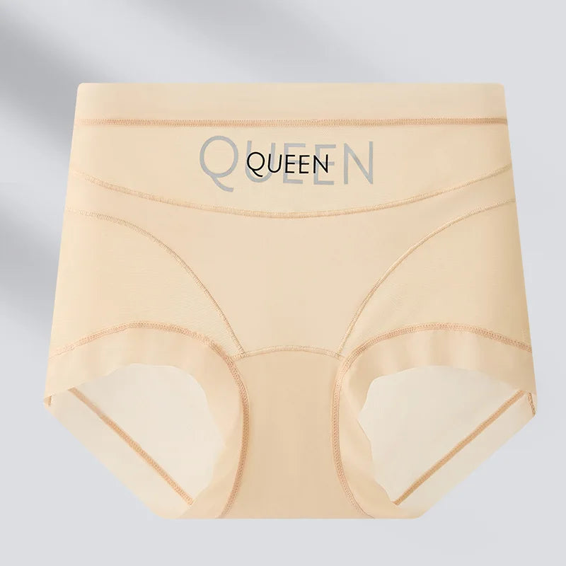 High Waisted Tummy Control Panties for Women Ice Silk Seamless Breathable Underwear Thin Comfortable No Show Briefs Shorts