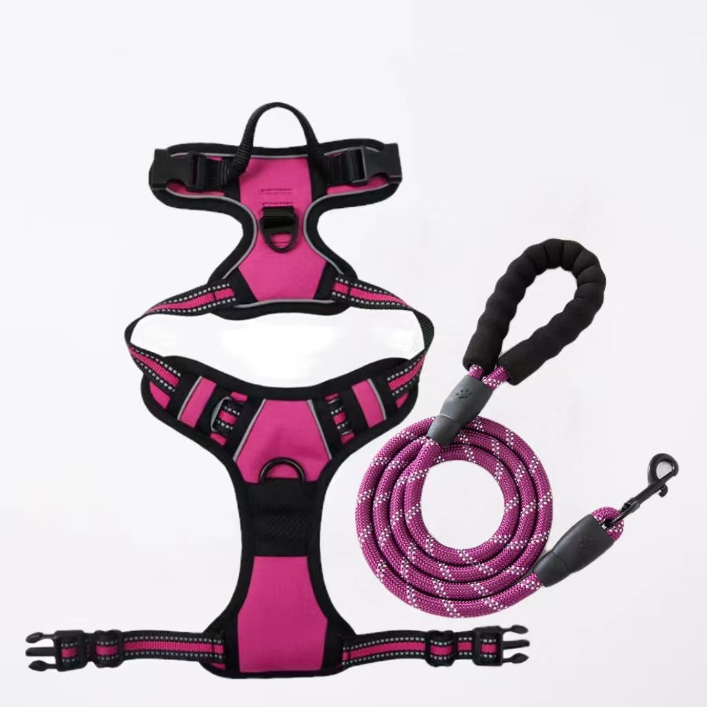 🐶 Nylon Dog Harness with Comfort Chest Support & Control Handle 🐾✨